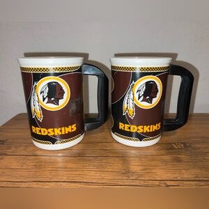 2 Vintage Washington Redskins “Whirley Drink Works” Plastic Insulated Mugs - NFL
